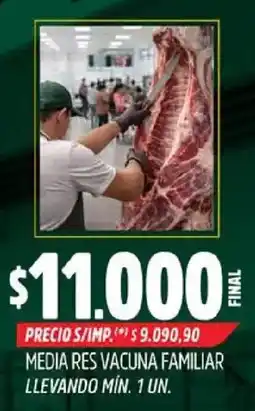 Supermercados Yaguar Media res vacuna familiar oferta