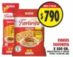 Supermercados Becerra Favorita fideos oferta