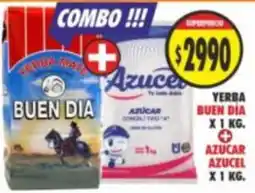 Supermercados Becerra Yerba mate buen dia + azucar azucel oferta