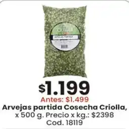 Coto Cosecha Criolla arvejas partida oferta