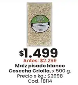 Coto Cosecha criolla maíz pisado blanco oferta