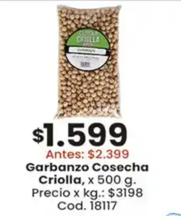 Coto Criolla garbanzo cosecha oferta