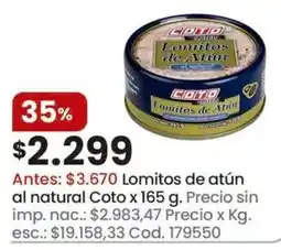 Coto Coto lomitos de atún oferta