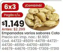 Coto Coto empanadas varios sabores oferta