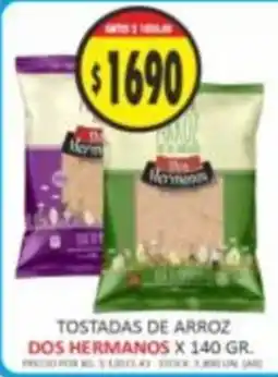Supermercados Becerra Dos hermanos tostadas de arroz oferta