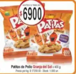 Supermercados Becerra Patitas de pollo Granja del Sol oferta
