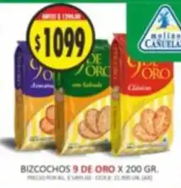 Supermercados Becerra 9 de oro bizcochos oferta