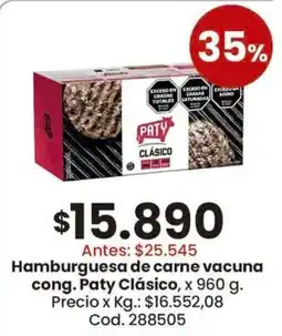Coto Paty hamburguesa de carne vacuna oferta