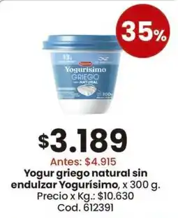 Coto Yogurísimo yogur griego natural sin endulzar oferta