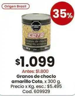 Coto Coto granos de choclo amarillo enteros oferta