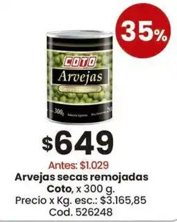 Coto Coto arvejas secas remojadas oferta