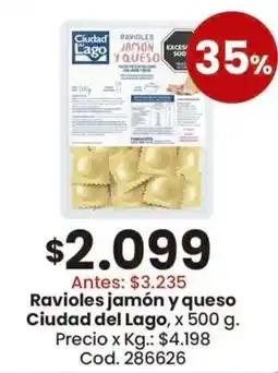 Coto Ciudad del Lago ravioles jamón y queso oferta