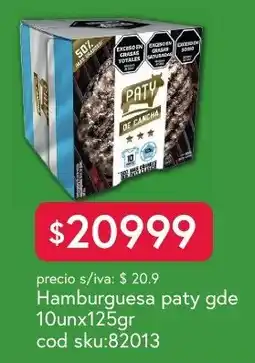 Supermercados Yaguar Paty hamburguesa de cangrejo oferta