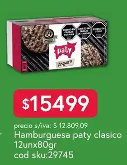 Supermercados Yaguar Paty hamburguesa paty clasico oferta