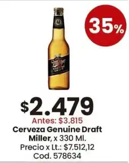 Coto Miller cerveza genuine draft oferta