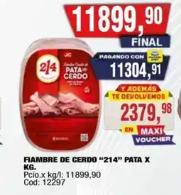 Maxiconsumo 214 fiambre de cerdo pata oferta