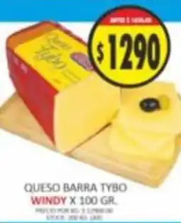 Supermercados Becerra Tybo queso barra windy oferta