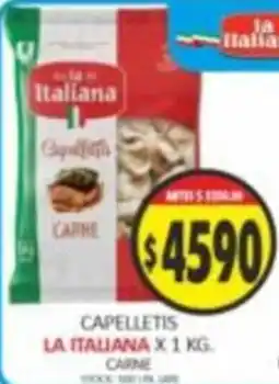 Supermercados Becerra La italiana capelletis carne oferta