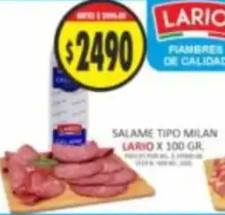 Supermercados Becerra Lario salame tipo milan oferta
