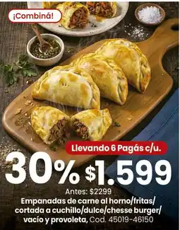 Coto Empanadas de carne al horno/fritas/cortada a cuchillo/dulce/chesse burger/vacío y provoleta oferta