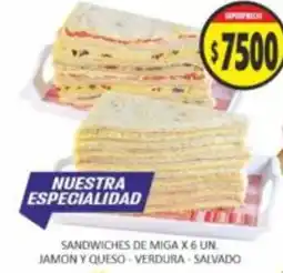 Supermercados Becerra Sandwiches de miga oferta