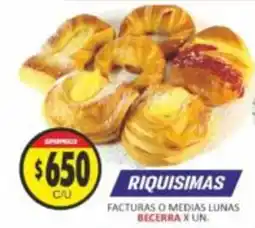 Supermercados Becerra Riquisimas facturas o medias lunas oferta
