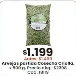Coto Cosecha Criolla arvejas partida oferta