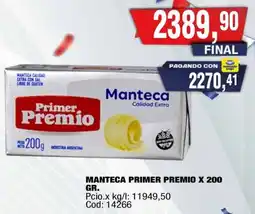 Maxiconsumo Primer premio manteca oferta