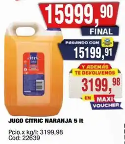 Maxiconsumo Citric jugo naranja oferta