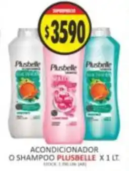 Supermercados Becerra Plusbelle acondicionador o shampoo oferta