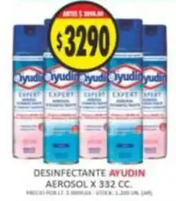 Supermercados Becerra Ayudin desinfectante aerosol oferta