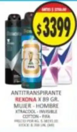 Supermercados Becerra Rexona antitranspirante oferta