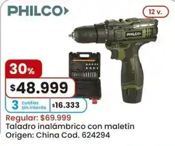 Coto Philco taladro inalámbrico con maletín oferta
