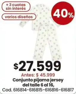 Coto Conjunto pijama jersey oferta