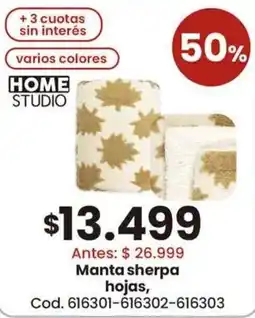 Coto Home studio manta sherpa hojas oferta