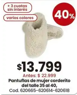 Coto Pantuflas de mujer corderito oferta