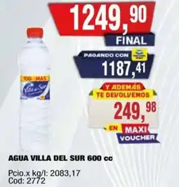 Maxiconsumo Villa del sur agua oferta