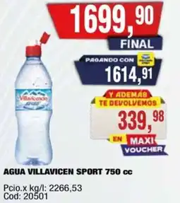 Maxiconsumo Villavicen sport agua oferta