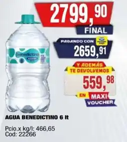 Maxiconsumo Benedictino agua oferta
