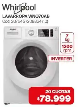 Naldo Lombardi Whirlpool lavarropa wnq70ab oferta