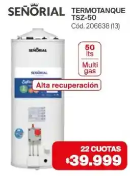 Naldo Lombardi Señorial termotanque tsz-50 oferta
