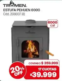 Naldo Lombardi Tromen estufa pehuen 6000 oferta
