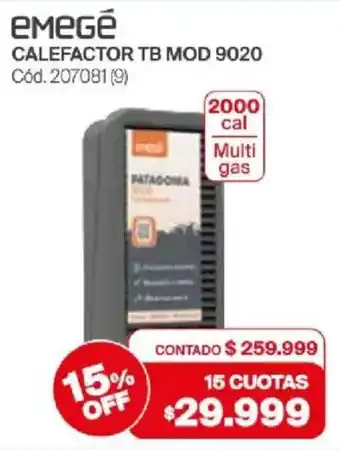 Naldo Lombardi Emegé calefactor tb mod 9020 oferta