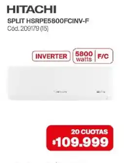 Naldo Lombardi Hitachi split hsrpe5800fcinv-f oferta