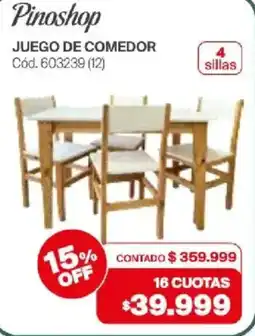 Naldo Lombardi Pinoshop juego de comedor oferta