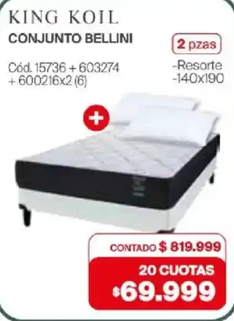 Naldo Lombardi King koil conjunto bellini oferta