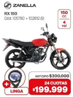 Naldo Lombardi Zanella rx 150 oferta