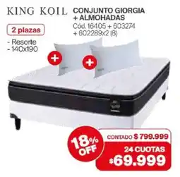 Naldo Lombardi King koil conjunto giorgia + almohadas oferta