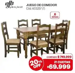 Naldo Lombardi Gullermo j barulich juego de comedor oferta