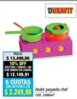 Rio Shop Deco Duravit anafe pequeña chef oferta